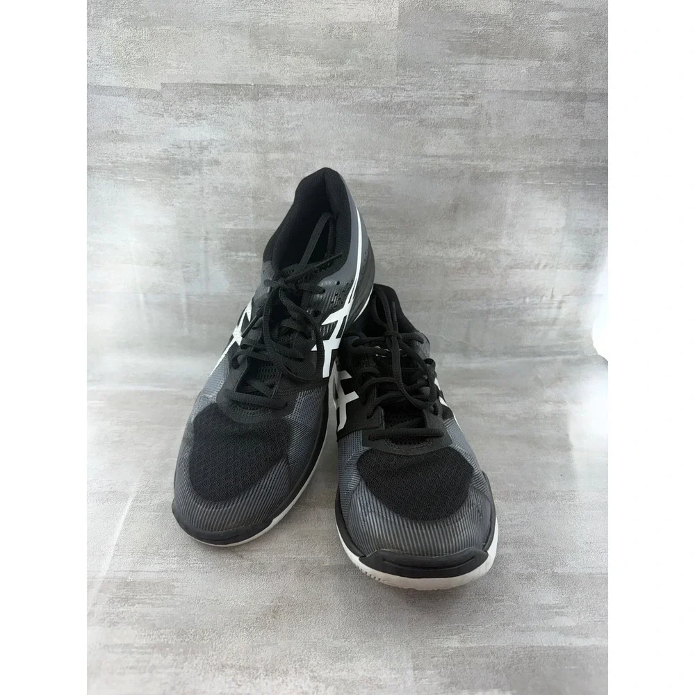 ASICS Gel-Tactic Women Volleyball Shoes Black Silver 1072A035 Sz US 10.5